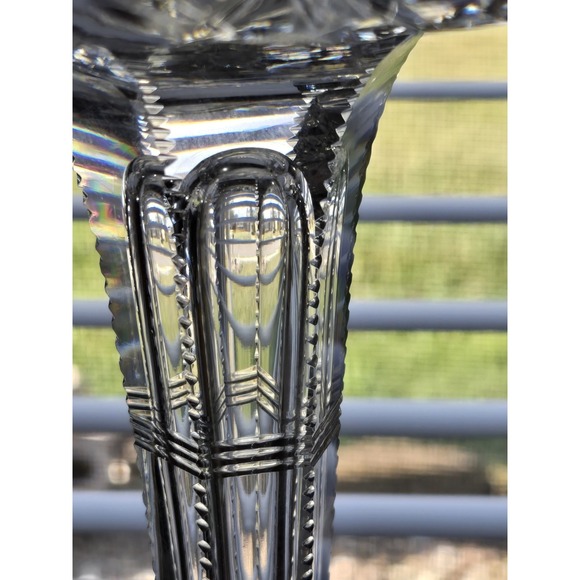 American Brilliant Period Cut Glass Crystal Compote 1880-1900 - Picture 9 of 12